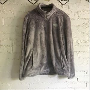 The North Face light grey fuzzy fleece